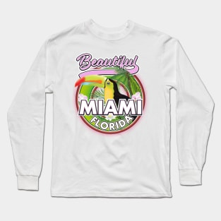 Beautiful Miami Florida travel logo Long Sleeve T-Shirt